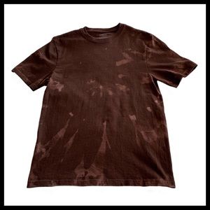 🆕Reverse Tie Dye Custom Made Coffee Brown T-shirt